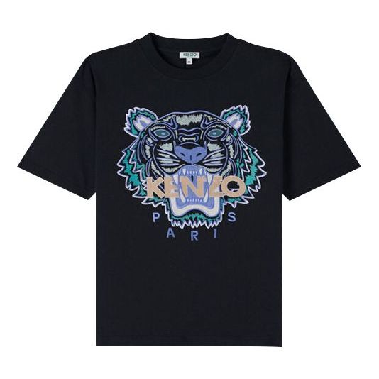 Men's KENZO Embroidered Casual Short Sleeve Black FA55TS0904V9-99