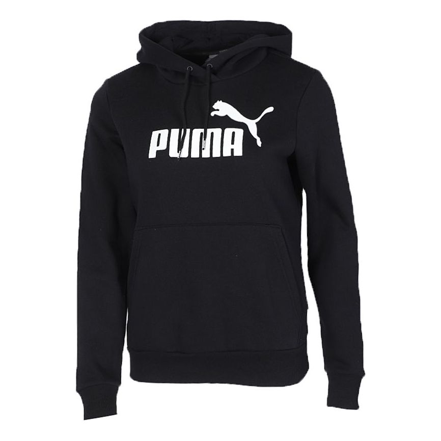 (WMNS) PUMA Sports Running Casual Fleece Lined Stay Warm Hoodie Black 581632-01