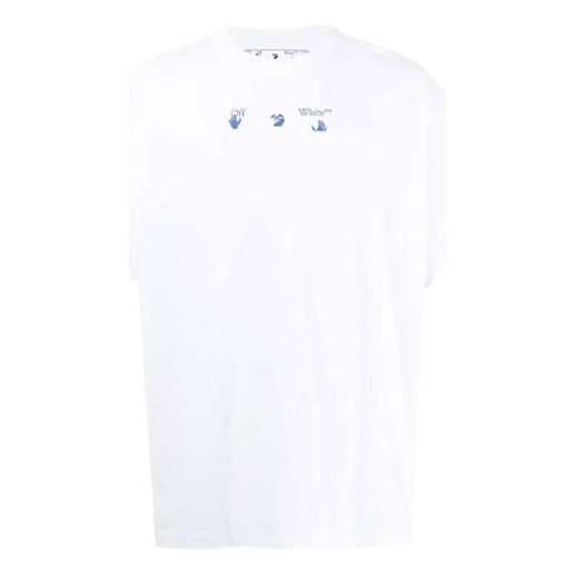 Off-White SS21 Logo Pattern Printing Short Sleeve Loose Fit White OMAA038S21JER0130145