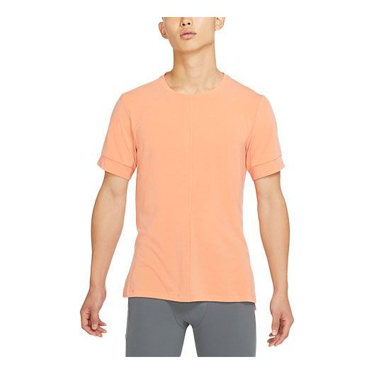 Nike Yoga Dri-FIT Sports Quick Dry Short Sleeve Orange BV4035-835