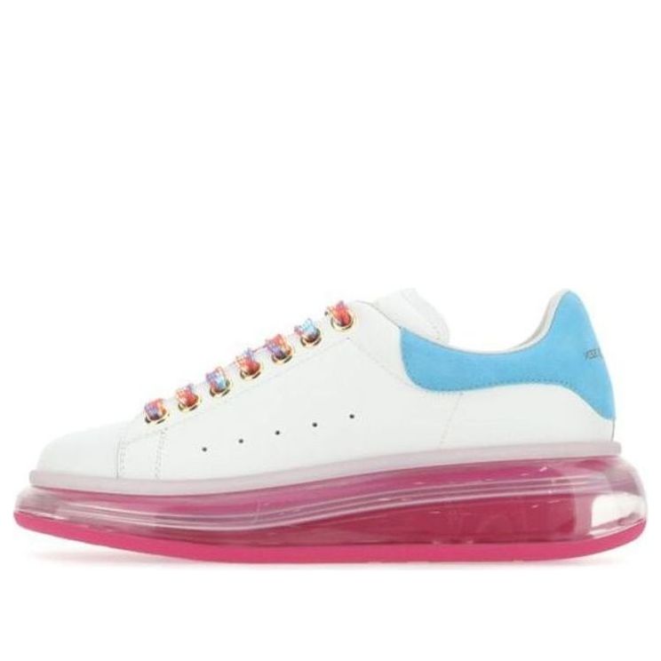 (WMNS) Alexander McQueen Oversized Leather Sneaker 'White Fuchsia' 612744WIA4G9323