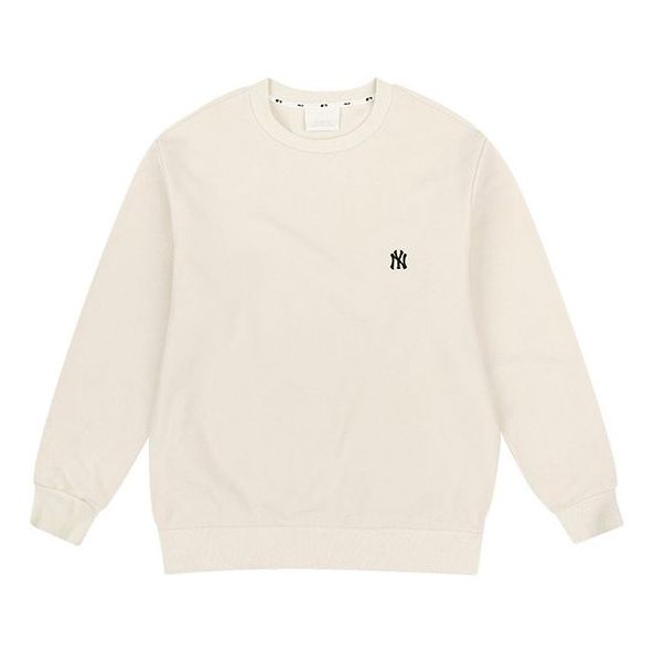 MLB New York Yankees Classic Loose Logo Round Neck Long Sleeves Unisex White 31MT02941-50I