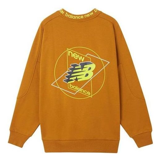 New Balance Graphic Print Sweatshirt Asia Sizing 'Orange Yellow' AMT04365-PKN
