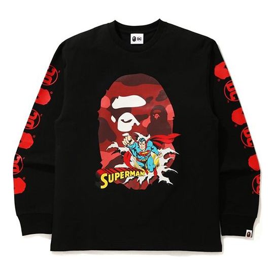 A BATHING APE Long Sleeve Tee DC 'Black' 1H23-111-902