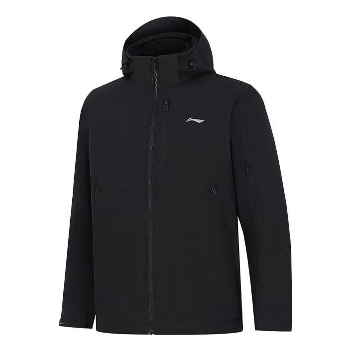 Li-Ning Logo 3-in-1 Polar Fleece Hooded Jacket 'Black' AWBT015-5