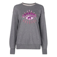 (WMNS) KENZO Eye Pattern Round Neck Pullover Hoodie Gray F862SW7434XK-97