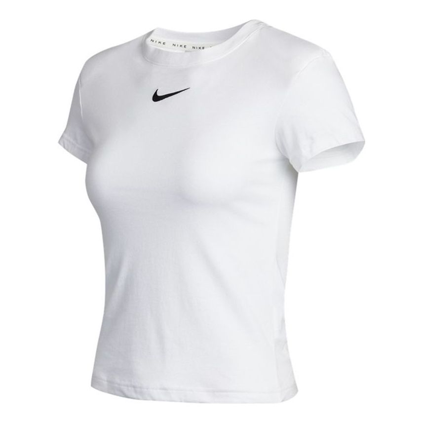 (WMNS) Nike Sportswear Icn Clsh Cap Slv Ss T-Shirts 'White' DJ7159-100