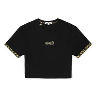 (WMNS) Vans x Cher Strauberry Crossover Leopard print Printing Casual Breathable Short Sleeve Black VN0A5JO2BLK