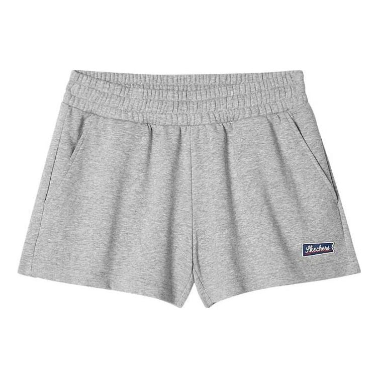 (WMNS) Skechers Logo Printed Short 'Grey Green' L122W108-004F