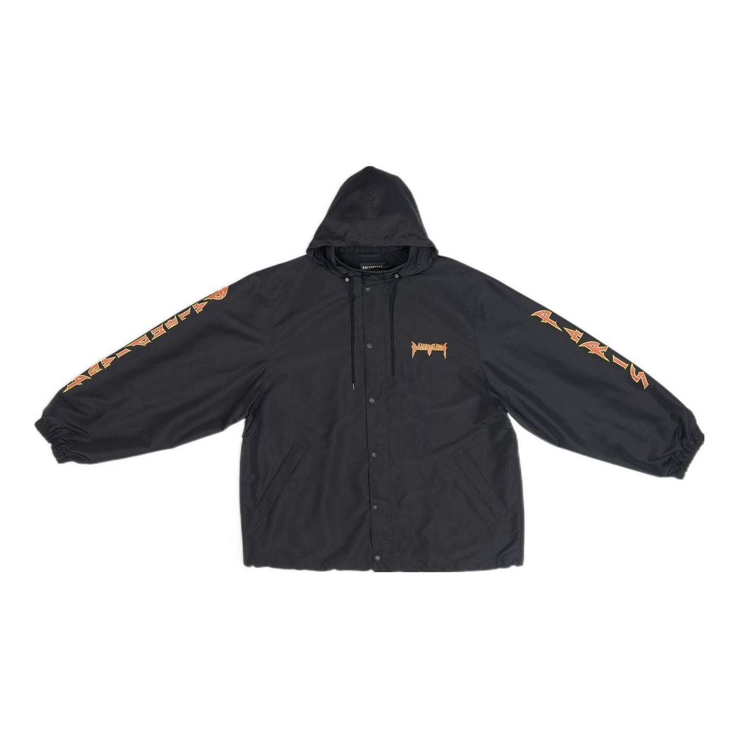 Balenciaga Metallica Windbreaker Hooded Jacket 'Black Orange' 698831TMO101000