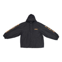 Balenciaga Metallica Windbreaker Hooded Jacket 'Black Orange' 698831TMO101000