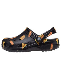 (GS) Crocs Classic Food Print Clogs 'Black Yellow' 207150-001