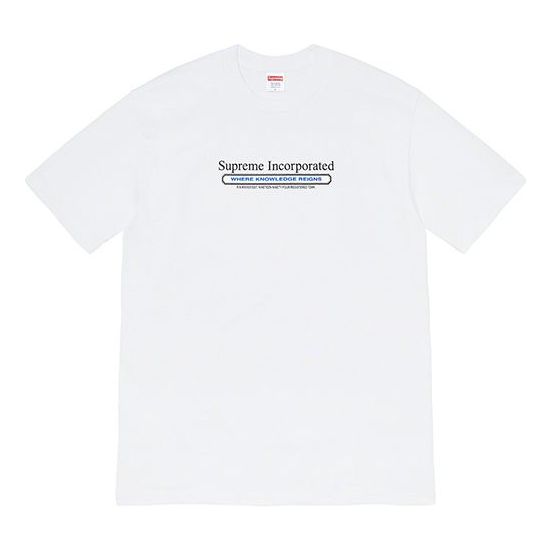 Supreme FW19 Week 7 Inc. Tee Chest Alphabet Short Sleeve Unisex White SUP-FW19-751
