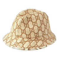 Gucci GG Snakeskin Trim Raffia Fedora Hat 'Brown' 582435-3HH39-9264