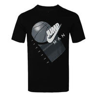 Nike Alphabet Basketball Printing Casual Short Sleeve Black CJ6289-010