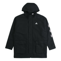adidas Cny Jkt Top Sports Training Printing hooded Fleece Lined Woven Jacket Black H37917