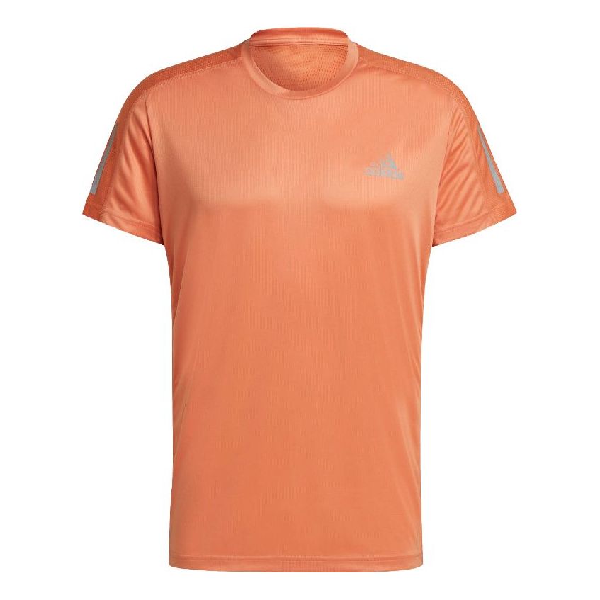 adidas Own the Run Tee Training Sports Quick Dry Short Sleeve Orange GJ9970