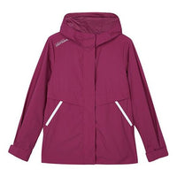 (WMNS) Skechers Stroll Series Logo Casual Hooded Woven Jacket 'Burgundy' L323W121-022B