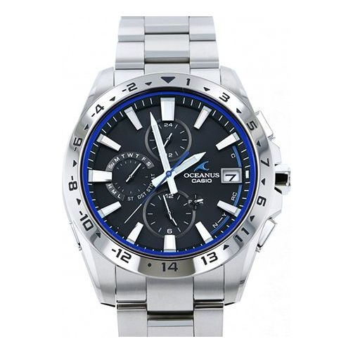 Men's CASIO Ocean Series Blue Quartz Sports Waterproof Smart Watch Mens Silver Analog OCW-T3000-1AJF