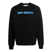 Men's Off-White FW22 Alphabet Logo Printing Round Neck Long Sleeves Version Black OMBA057S22FLE0041039