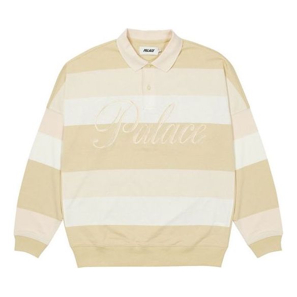 Palace FW21 Classic Stripe Drop Shoulder Polo Shirts 'Beige' P21ES042