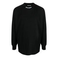 Palm Angels FW22 Logo Mock Neck Longsleeve T-Shirt 'Black White' PMAB001C99JER0041001