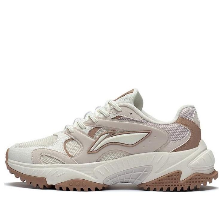(WMNS) Li-Ning Star Wind Sneakers 'White Beige Brown' AGCT150-4