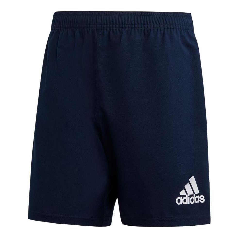 Men's adidas Solid Color Stripe Logo Sports Shorts Navy Blue DY8500