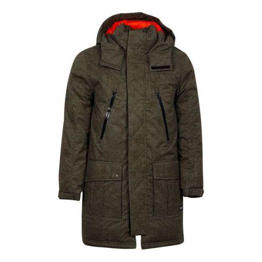 Converse Mid-length Printed Sideline Down Jacket Asia Sizing 'Olive Green' 10007260-A01
