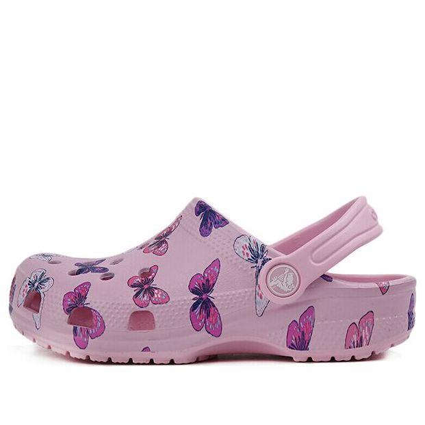(PS) Crocs Classic clog Butterfly Pattern Outdoor Flat Heel Sports Pink Sandals 206414-6GD