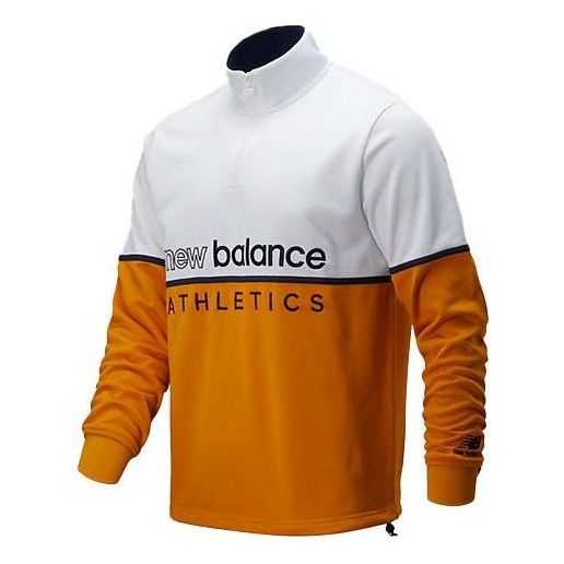 New Balance Athletics Track 1/4 Zip Sweatshirt Asia Sizing 'White Orange' AMT01506-VGL