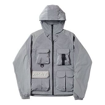 PALACE IRIDESCENT Jacket+VEST GREY Cargo Jacket vest Unisex Gray P19SS003