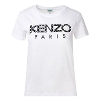KENZO Alphabet Logo Pattern Round Neck Short Sleeve White FA52TS701990-01