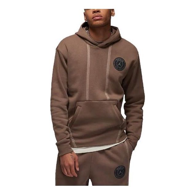 Air Jordan x Paris Saint-Germain Logo Pullover Hoodie 'Brown' DZ2923-274
