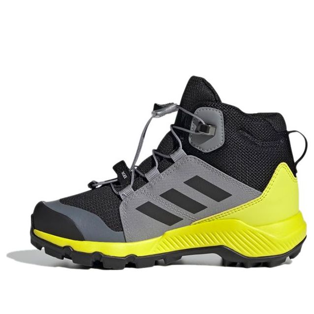 (GS) adidas Terrex Mid Gore-Tex Hiking Shoes 'Black Grey Solar Yellow' FX4166
