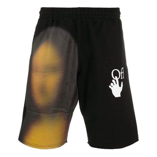 Off-White Mona Lisa Applique Sports Shorts Men's Black OMCI006F20FLE0061010