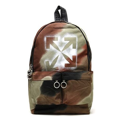 Off-White LOGO Printing Camouflage Gradient Tie Dye Design Backpack OFWBGSM0336MF