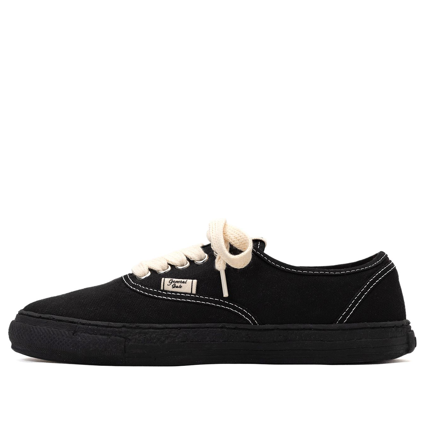 Maison MIHARA YASUHIRO PAST Sole 5 - Hole Canvas Low-top Sneaker 'Black' S09FW206-BLKBLK