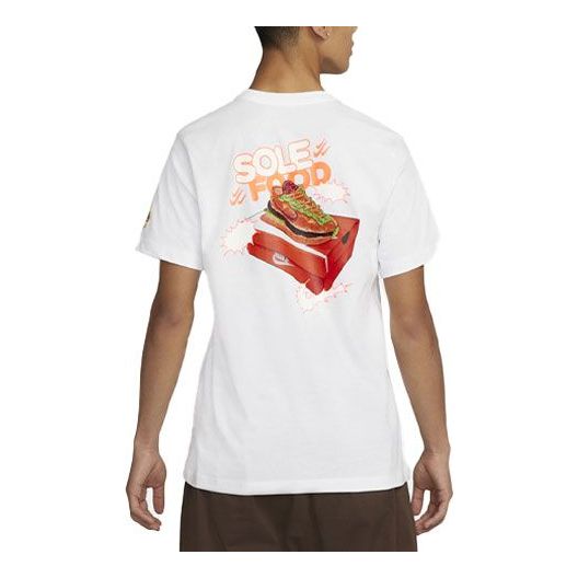 Men's Nike Back Print Round Neck Short Sleeve White T-Shirt DN5178-100