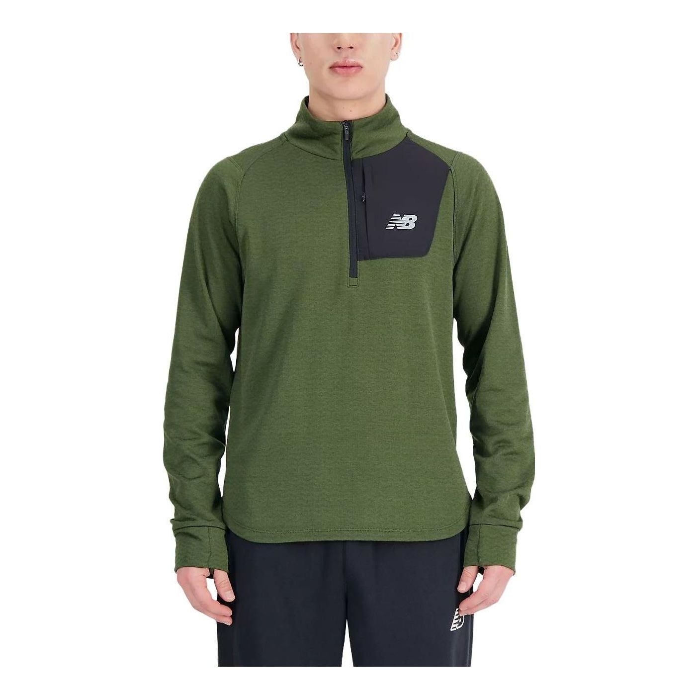 New Balance Heat Grid Half Zip Top Asia Sizing 'Kombu Heather' MT23252-KMU