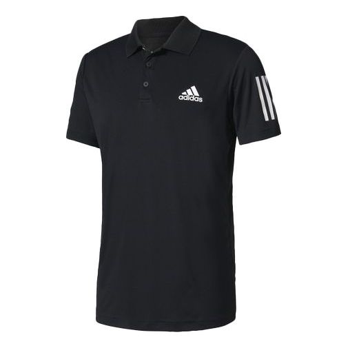 adidas Club Polo Logo Printing Sports Short Sleeve polo Black BK0698