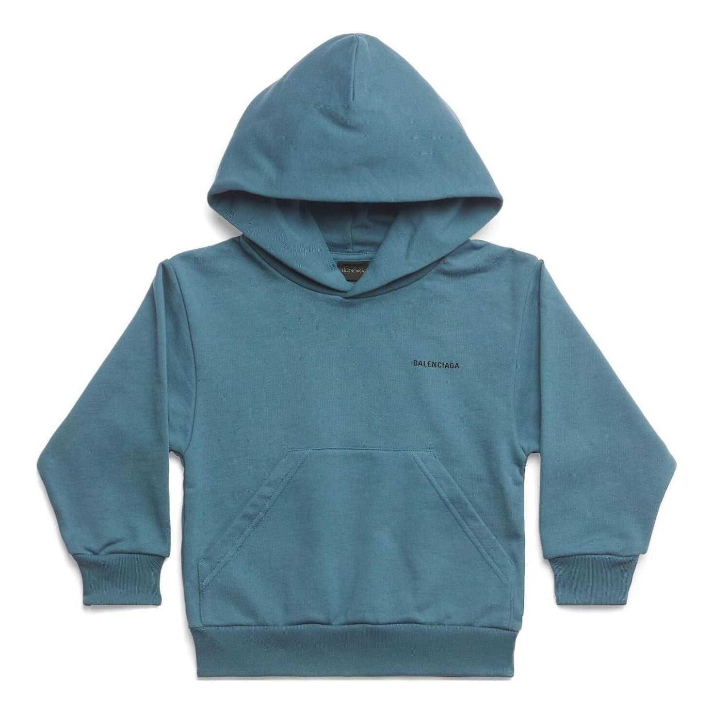 Balenciaga Logo Print Cotton Hoodie 'Blue' 682019TOVK64005