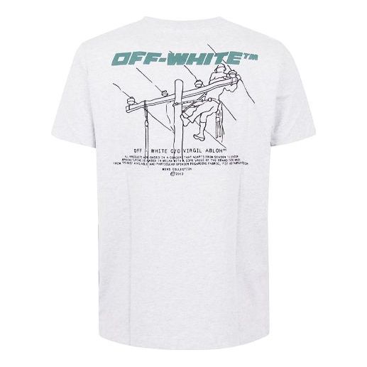Off-White FW20 Trellis Worker Logo Printed Men Grey OMAA027E20JER0160855