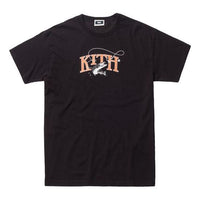 KITH Tight Lines Funny Printing Short Sleeve Unisex Black KH3378-100