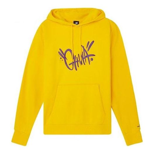 New Balance Graphic Print Hoodie Asia Sizing 'Yellow' AMT03370-YL