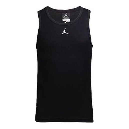 Men's Air Jordan Logo Printing Solid Color Round Neck Sleeveless Vest Black 615097-010