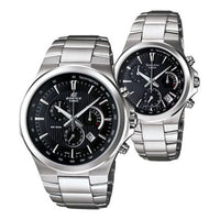 CASIO Couple EDIFICE SHEEN Stainless Steel Strap Black Analog EFR-500D&SHE-5019D-1A
