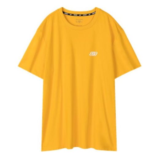 Men's Skechers Loose Printing Breathable Short Sleeve t Yellow L220M165-00D8