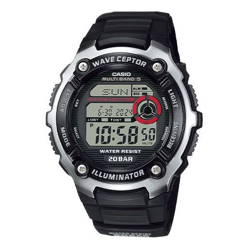 Men's CASIO Fashion Casual Radio Stopwatch Waterproof Sports Quartz Watch Mens Black Digital WV-200R-1AJF
