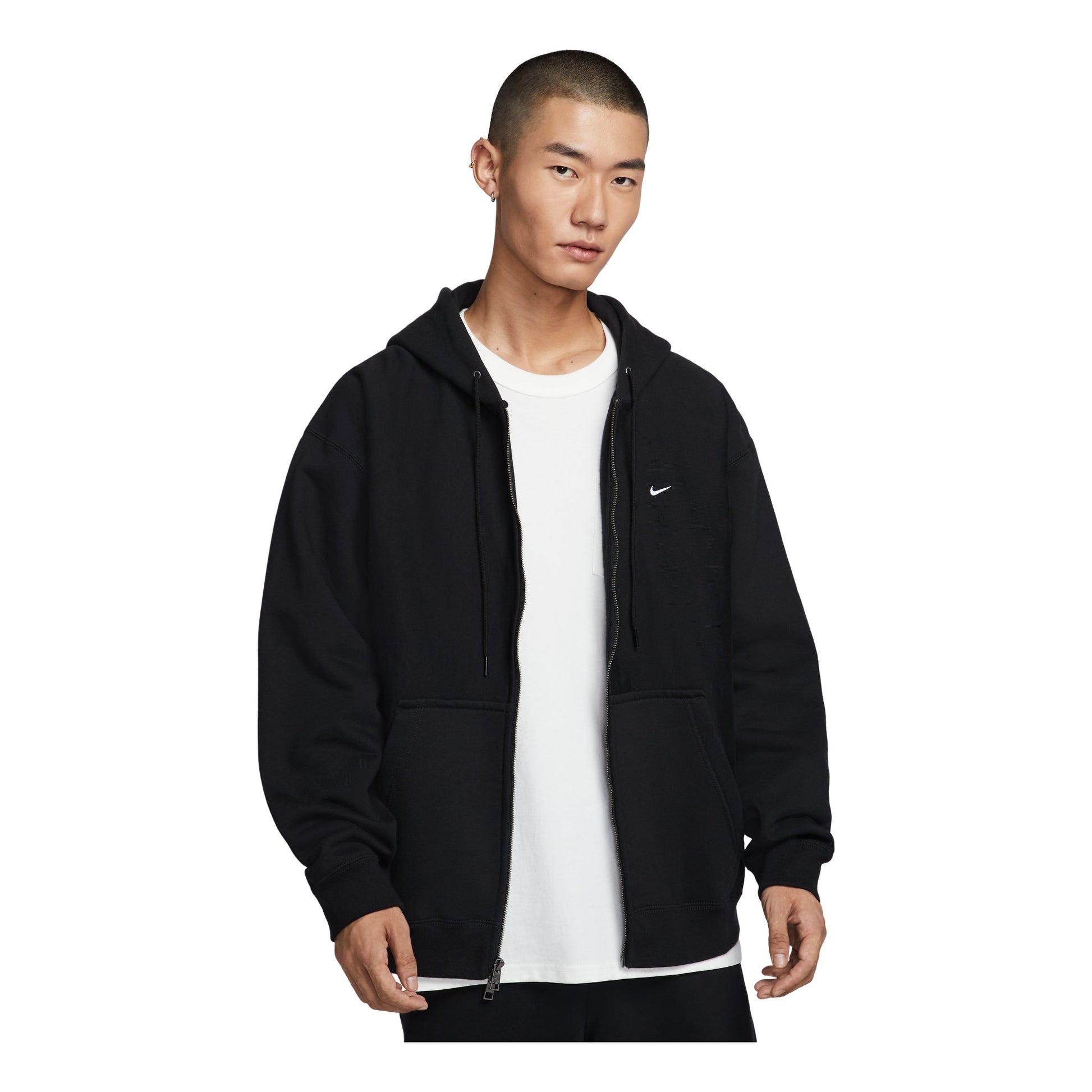 Nike Solo Swoosh Full-Zip Fleece Hoodie 'Black' HV1085-010